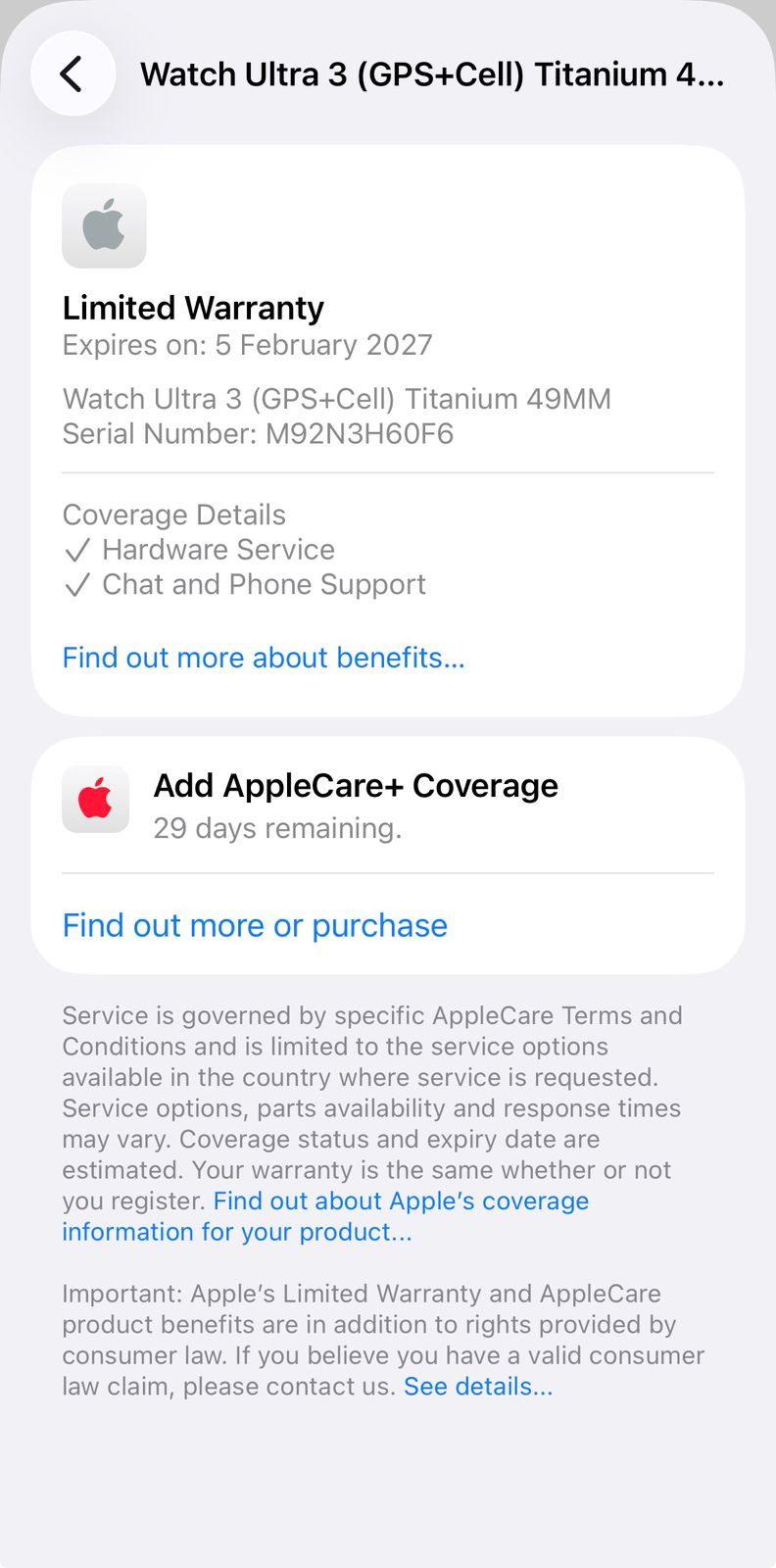 I watch ultra 3- just 1month old