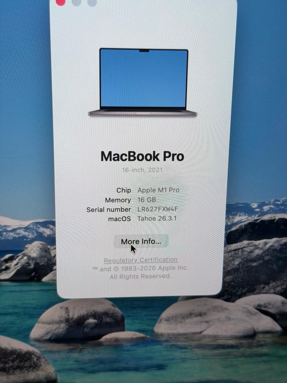 Mac book Pro M1 16 inch 16gb/512