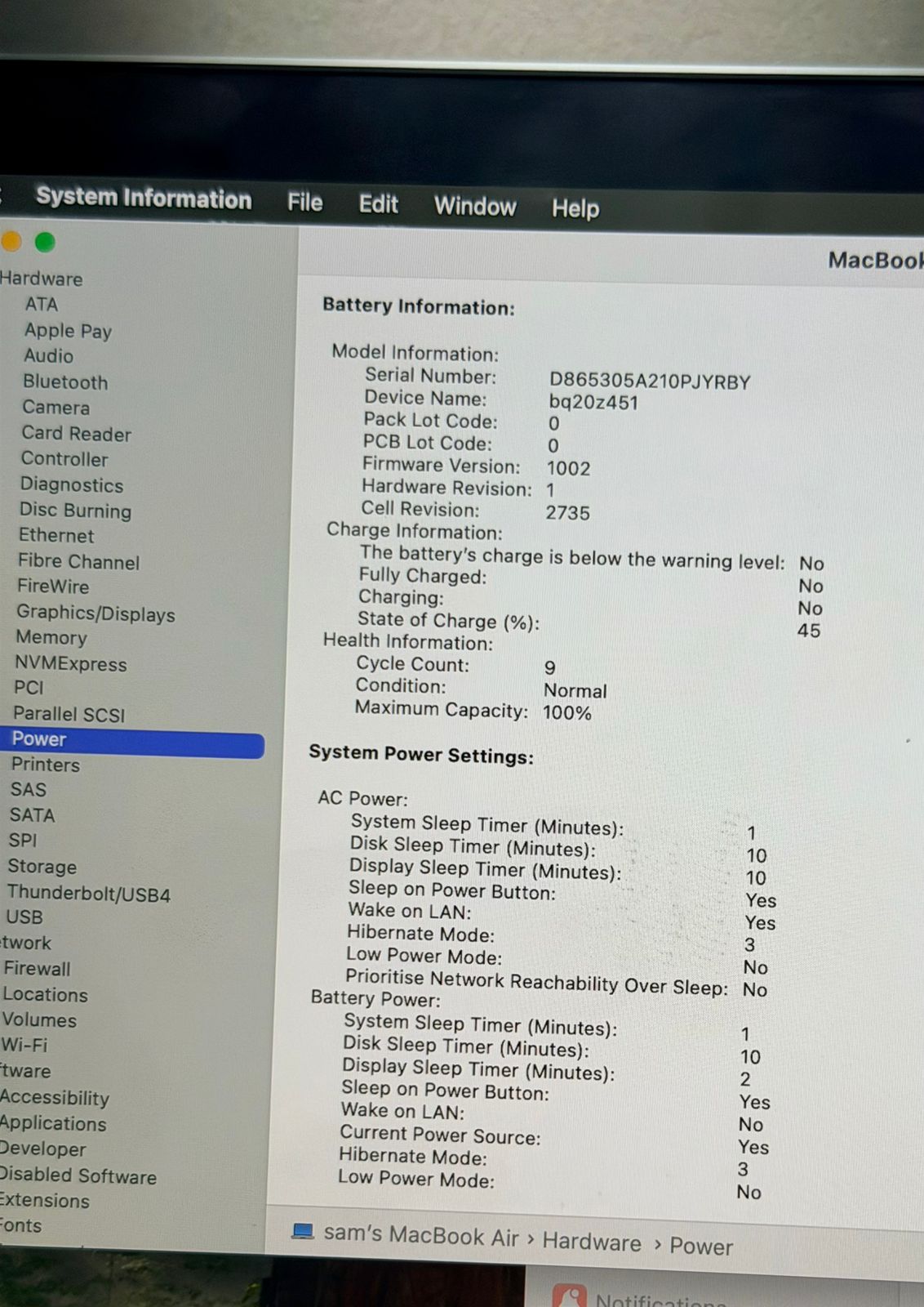 Mac book Air M1 8/256gb 7 days old