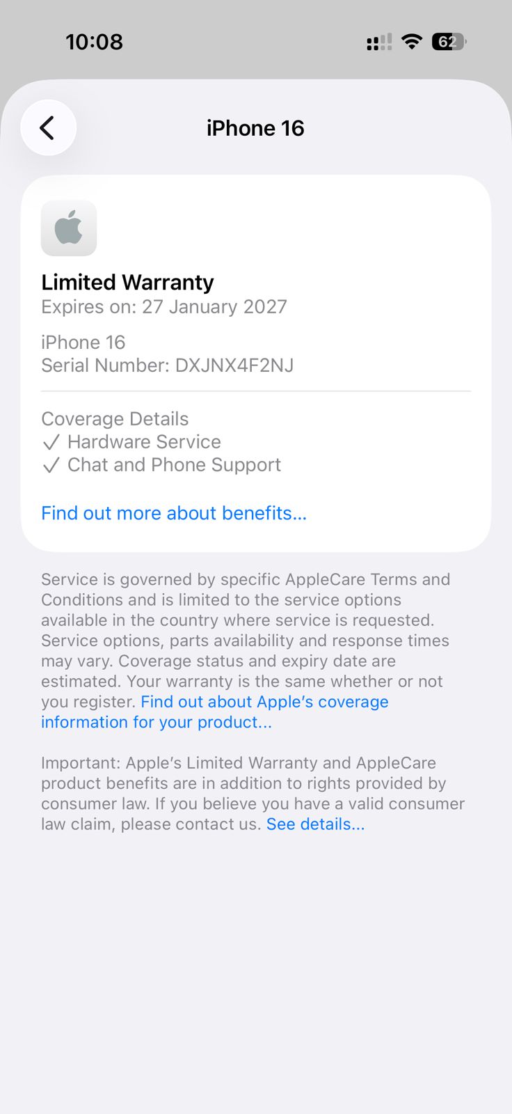 iPhone 16 128gb 4 months old