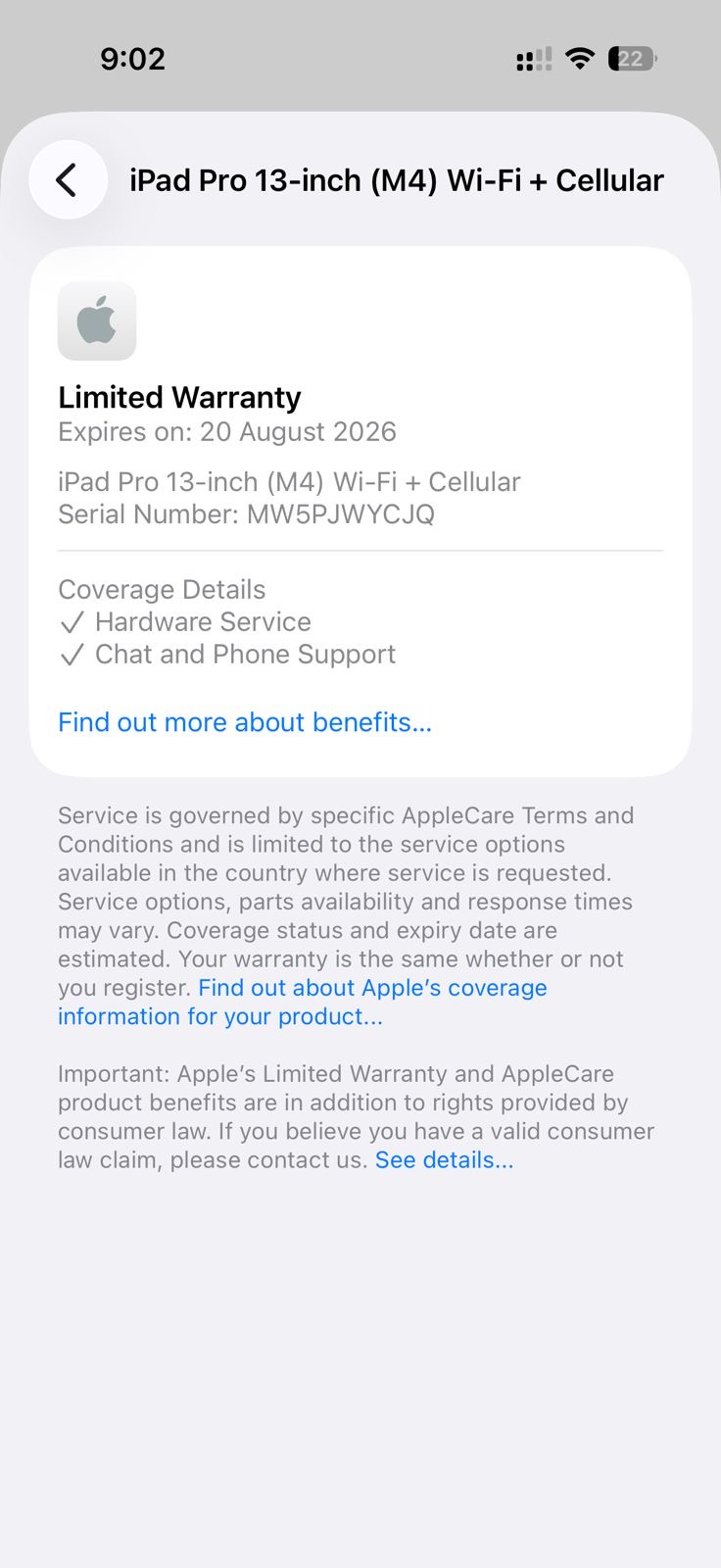 iPad Pro M4 13 inch 5G +wifi under warranty