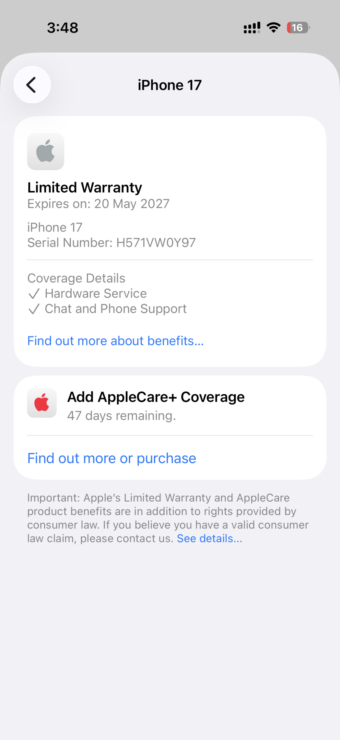 iPhone 17 256gb just 14 days old