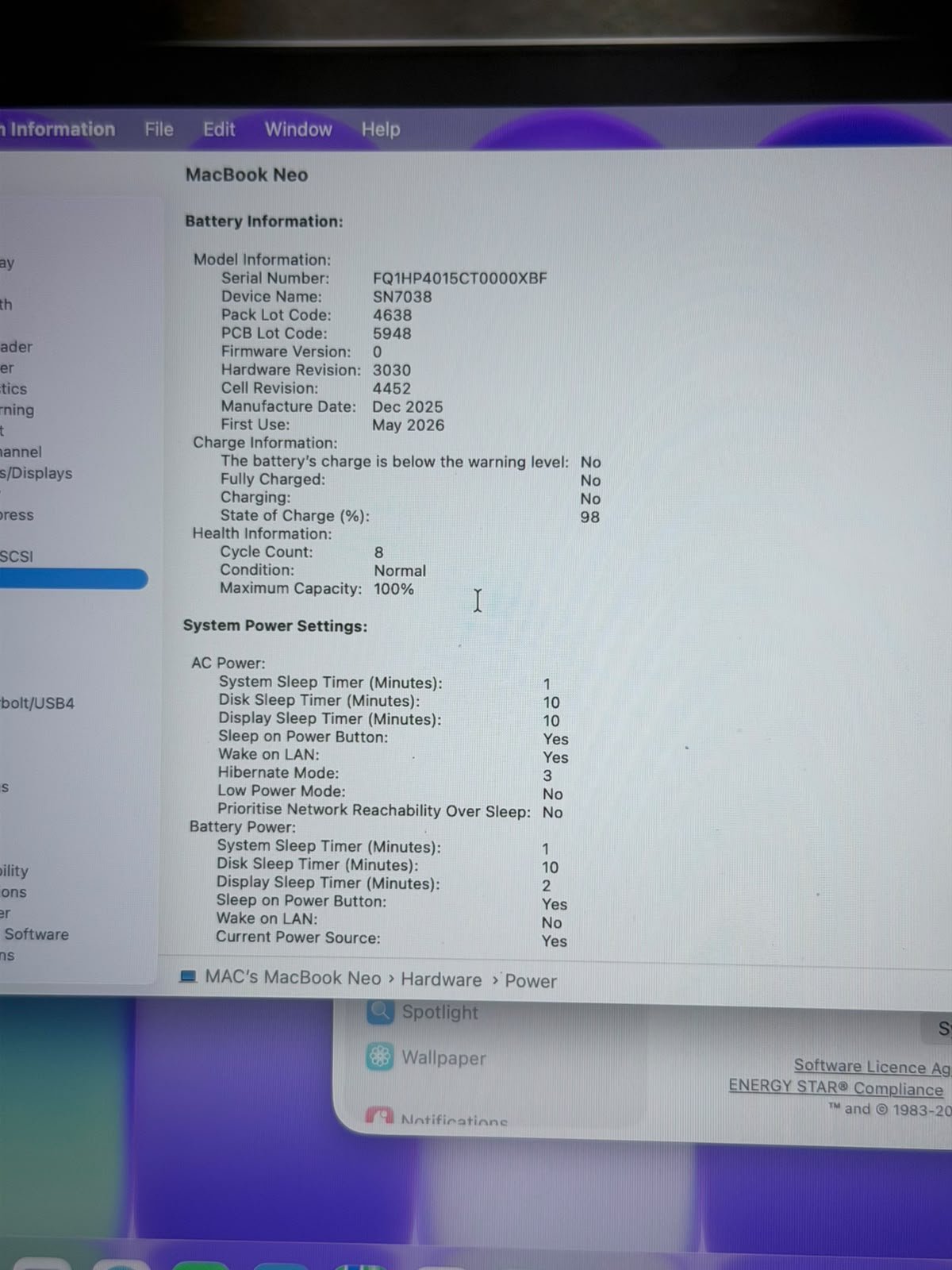Mac book Neo Just 3 months old 8/256