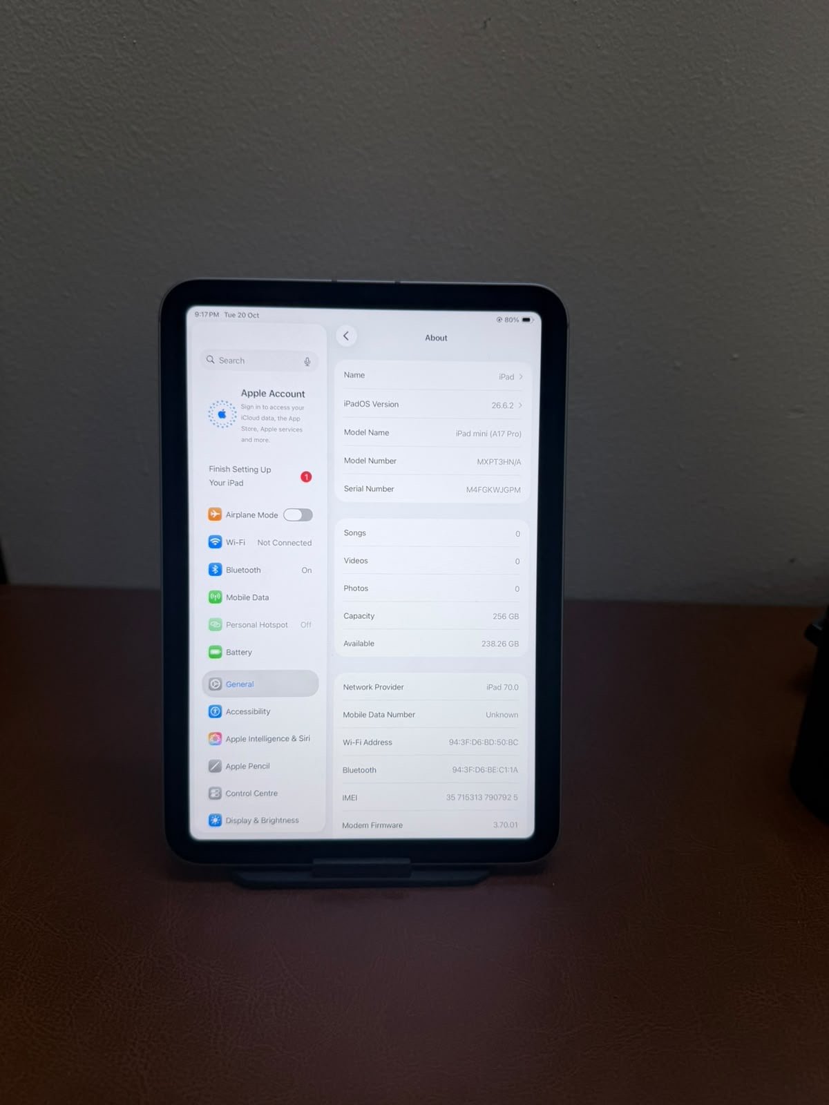 iPad Mini A17 Pro 256gb Cellular plus Wi-Fi